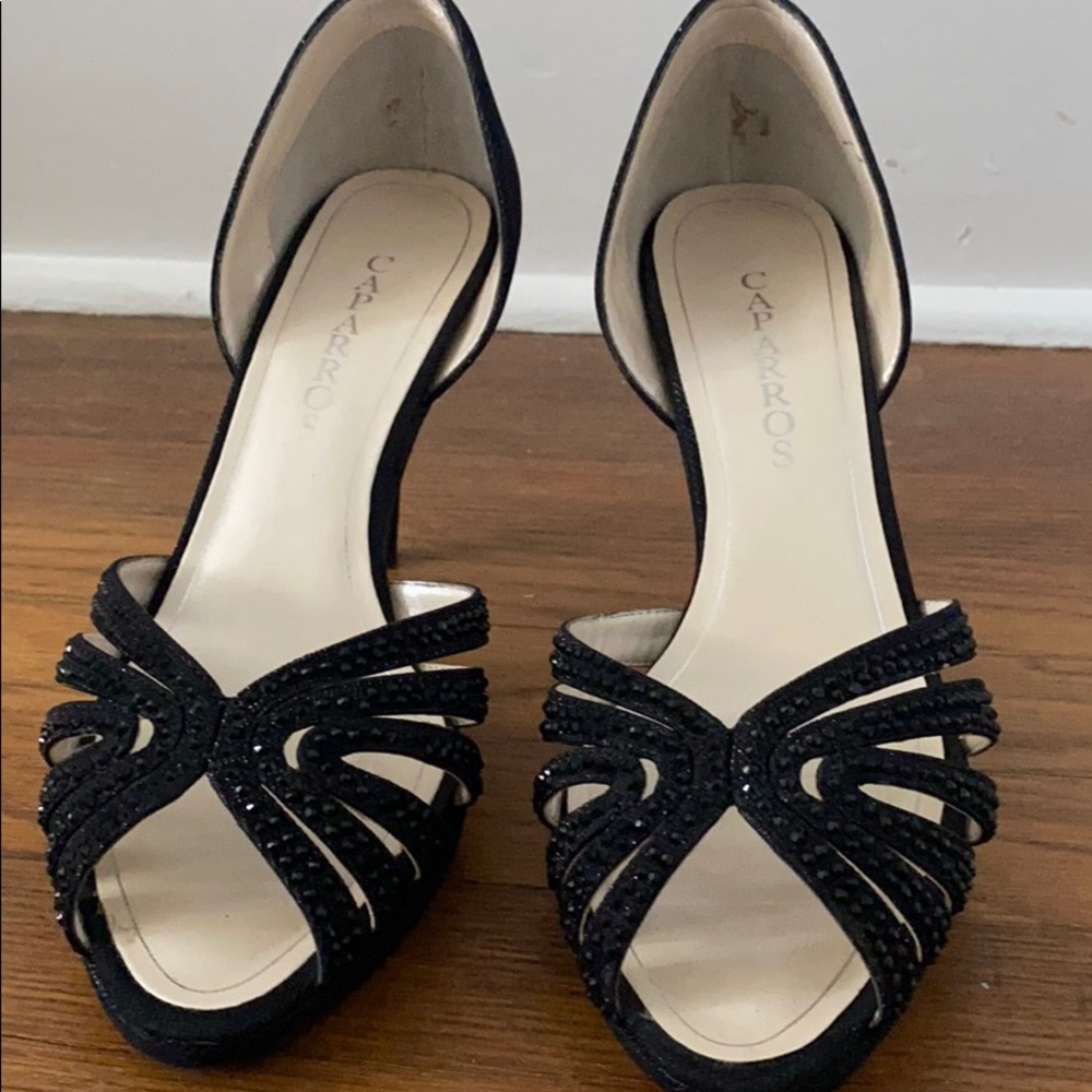 Caparros black peep toe  pumps